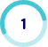 number one with teal circle